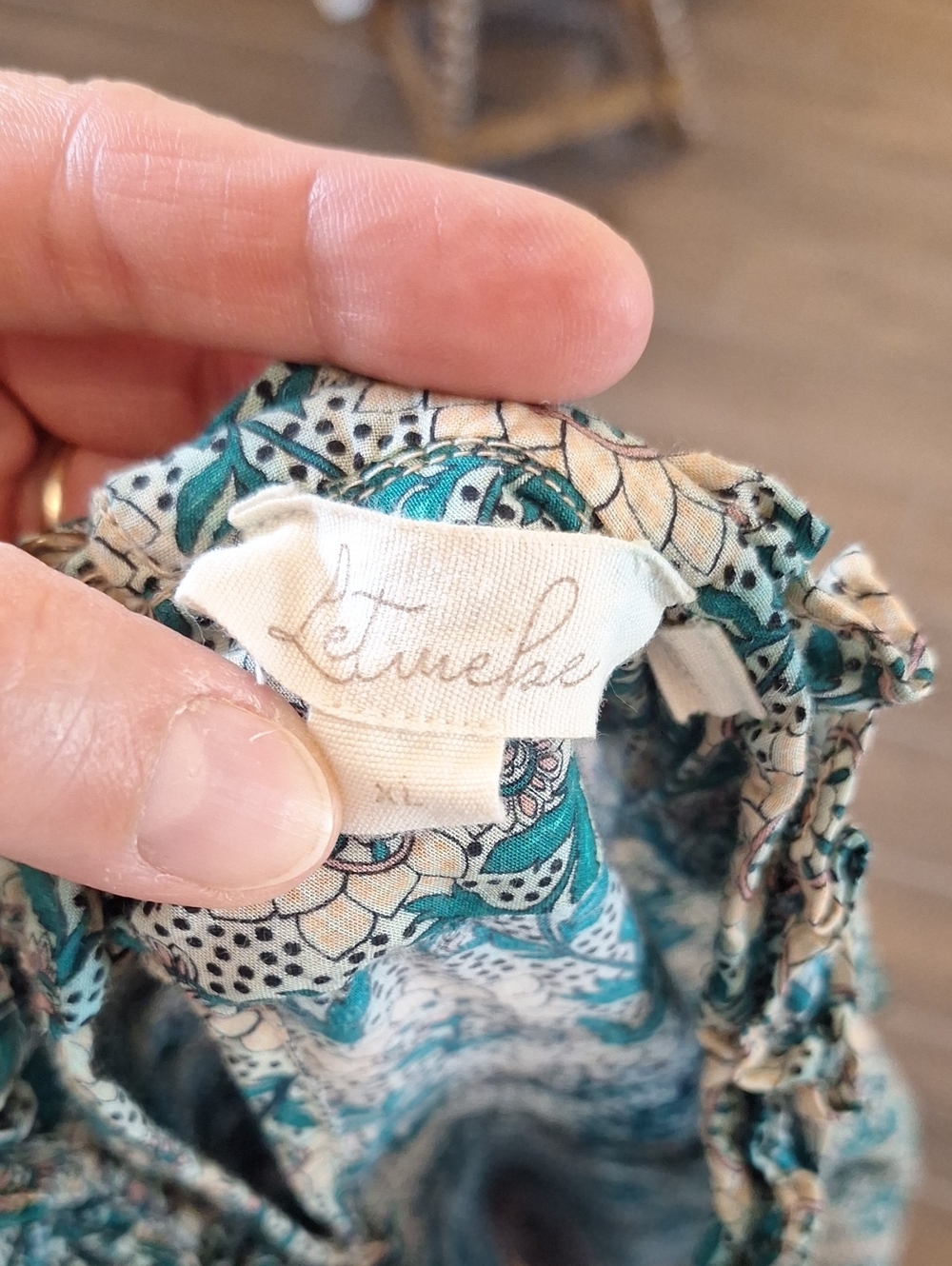 Anthropologie Let Me Be High-neck Printed Peasant Blouse Flutter Sleeve Size XL - Picture 12 of 15